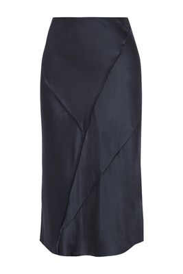Paneled Silk-Satin Midi Skirt from Vince