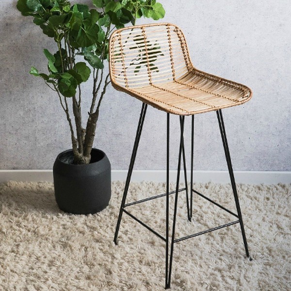 Natural Rattan Bar Stool from Rose & Grey