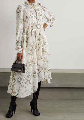  Deborah Ruffled Floral-Print Georgette Midi Dress from Preen By Thornton Bregazzi