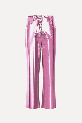 Lupe Pale Pink Metallic Trousers from Amy Lynn Official