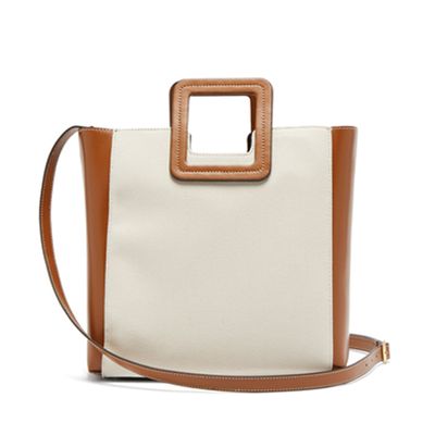 Shirley Canvas & Leather Tote Bag from Staud