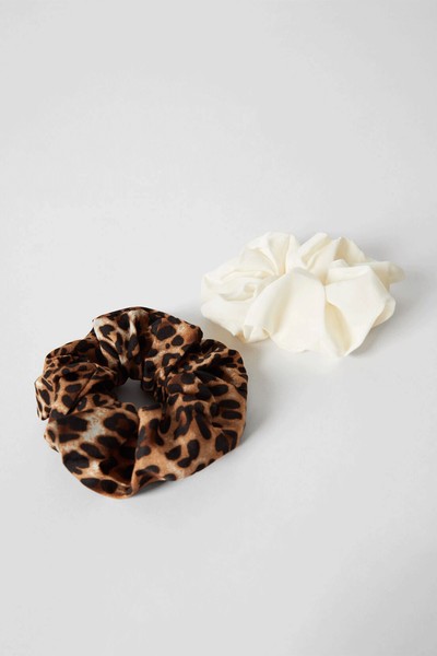 Set Of 2 Leopard Print Scrunchies from Bershka