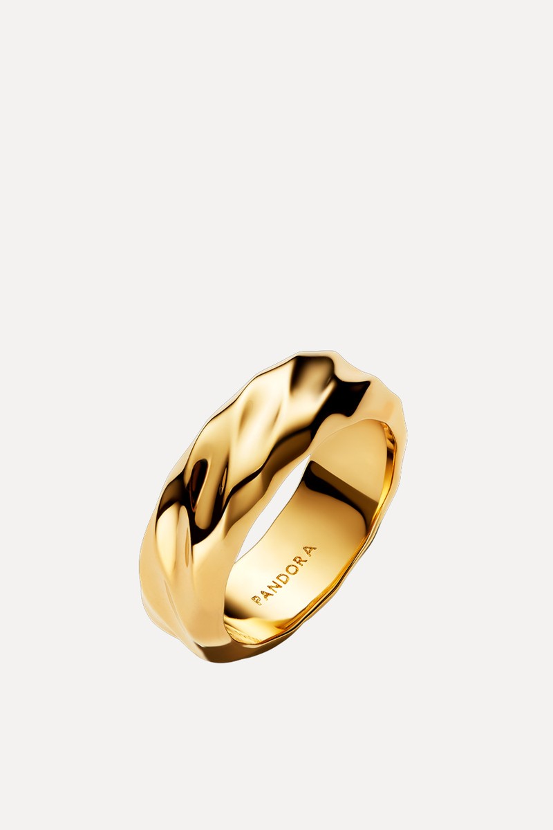 Rippled Wide Band Ring