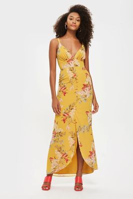 Floral Low Cut Maxi Dress 