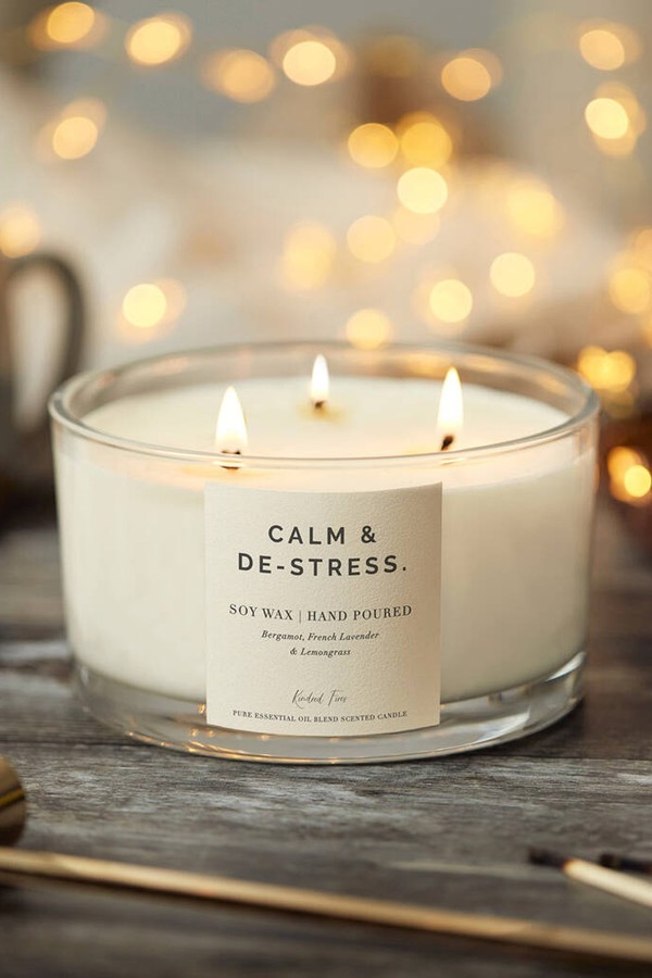 Three Wick Aromatherapy Candle Mood Boosting Wellness