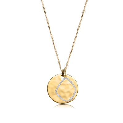 Havana Large Round & Riva Diamond Pendant Charm Necklace