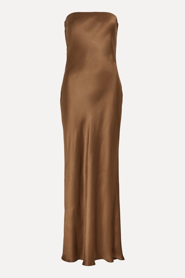 Moon Dance Strapless Satin Maxi Dress from Bec & Bridge