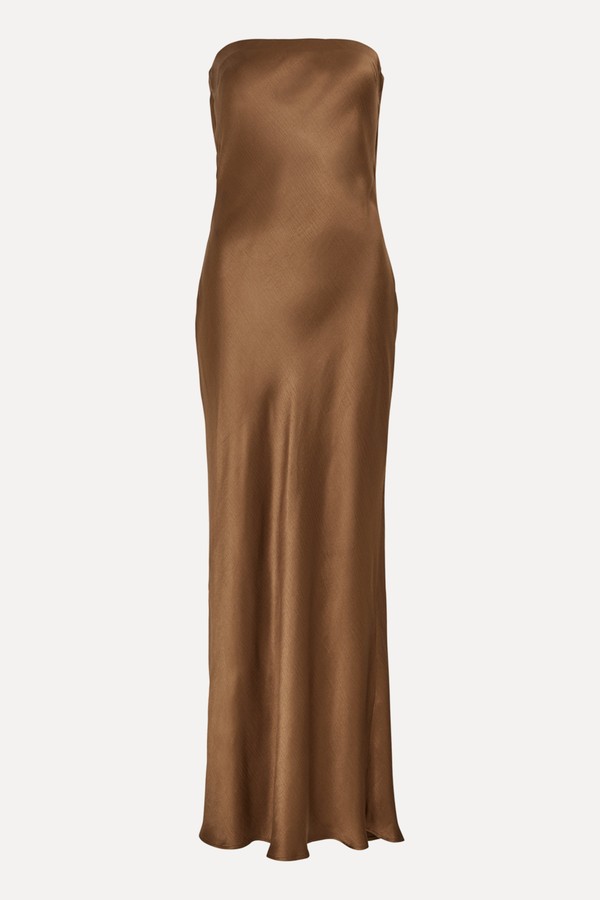 Moon Dance Strapless Satin Maxi Dress  from Bec & Bridge