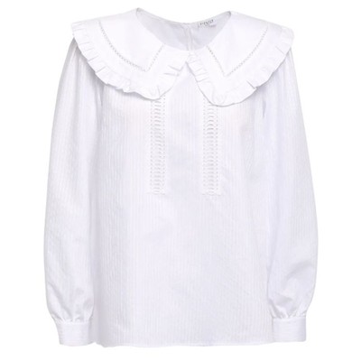 Barlene Ruffle-Trimmed Cotton-Blend Jacquard Blouse from Claudie Pierlot