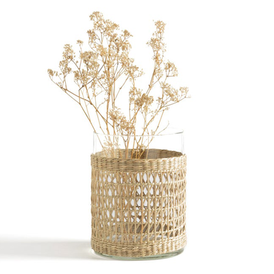Kezia Glass & Woven Straw Vase from La Redoute Interieurs