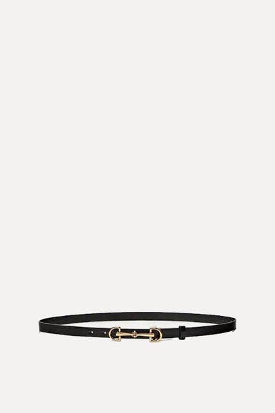 Leather Belt With Double Long Buckle from Massimo Dutti