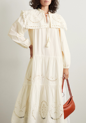 Santos Broderie Anglaise Cotton-Poplin Midi Dress from Sea