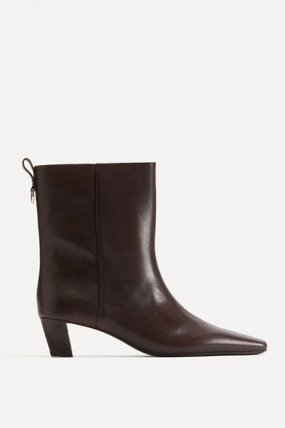 Heeled Leather Boots from H&M