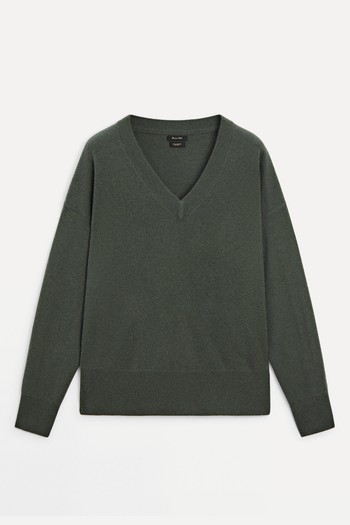 Knit 100% Cashmere V-Neck Sweater from Massimo Dutti