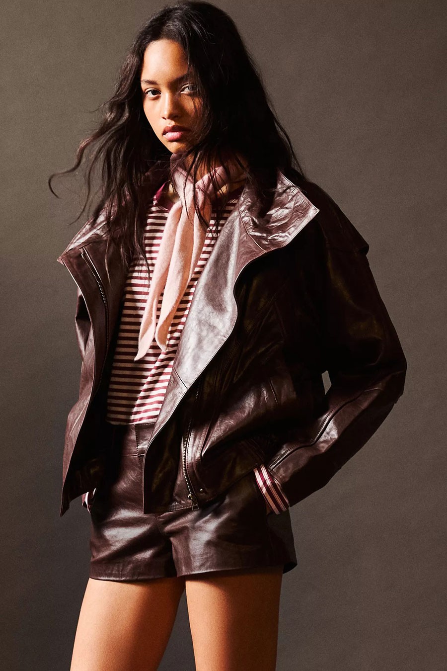 100% Leather Biker Jacket from Pull & Bear 