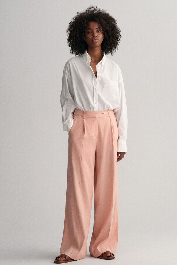 Wide Leg Stretch Linen Pants