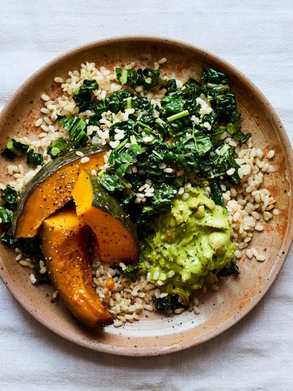 Delica Squash & Braised Cavolo Nero With A Green Olive Tapenade