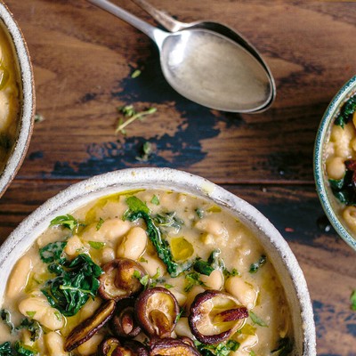 Creamy Cannellini, Mushroom & Cavolo Nero Stew