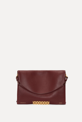 Jumbo Chain Pouch In Bordeaux from Victoria Beckham