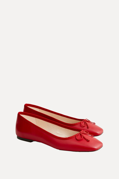 Quinn Square-Toe Ballet Flats from J.Crew