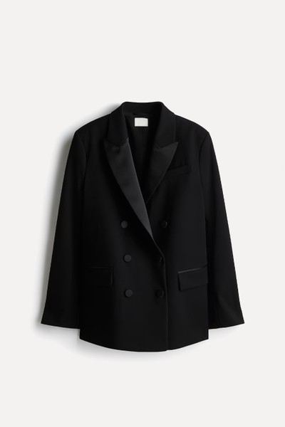 Double-Breasted Tuxedo Blazer