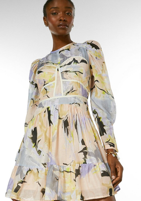Silk Cotton Corset Detail Short Dress