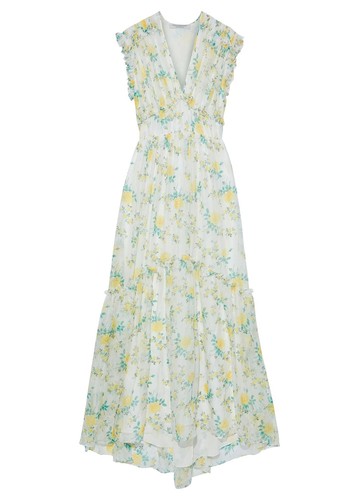 Ruffle-Trimmed Gathered Floral-Print Chiffon Maxi Dress from Philosophy di Lorenzo Serafini