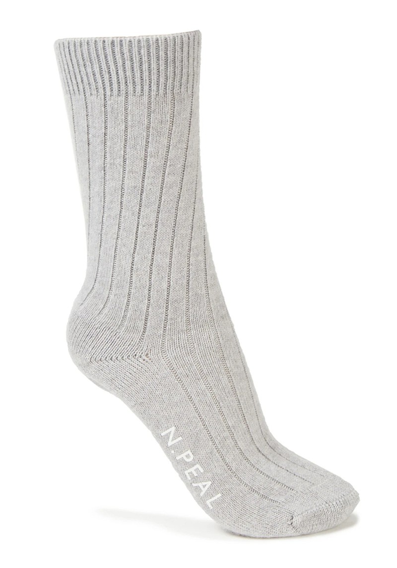 Ribbed Printed Cashmere-Blend Socks from N.PEAL