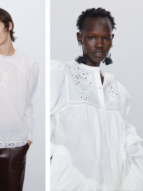 20 Embroidered White Blouses Under £30