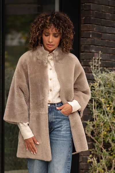 Ripley Shearling Jacket Cream Chocolate