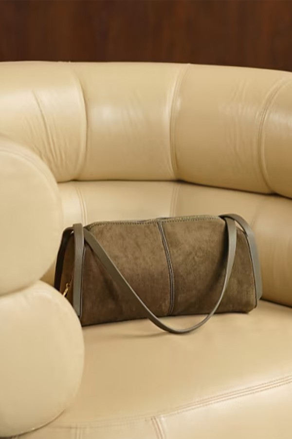 Faux Suede Bowler Shoulder Bag from ASOS Design 