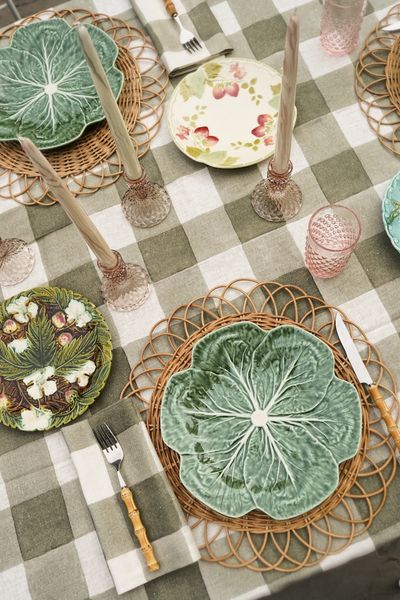 Green Gingham Tablecloth, £205 | The Sette