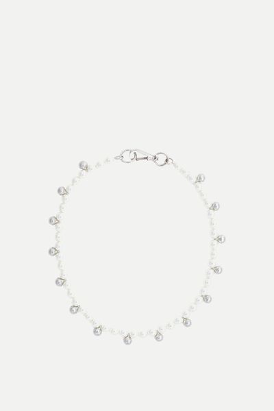 Bell Charm Faux Pearl Necklace from  Simone Rocha