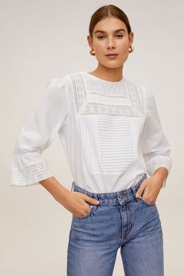 Embroidered Appliqué Blouse from Mango