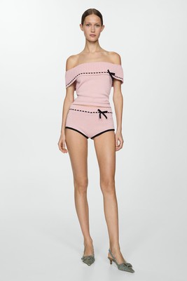 Contrast Shorts With Bow Detail from Mango