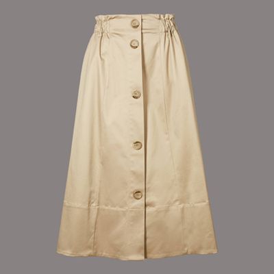 Supima Cotton Rich A-Line Midi Skirt