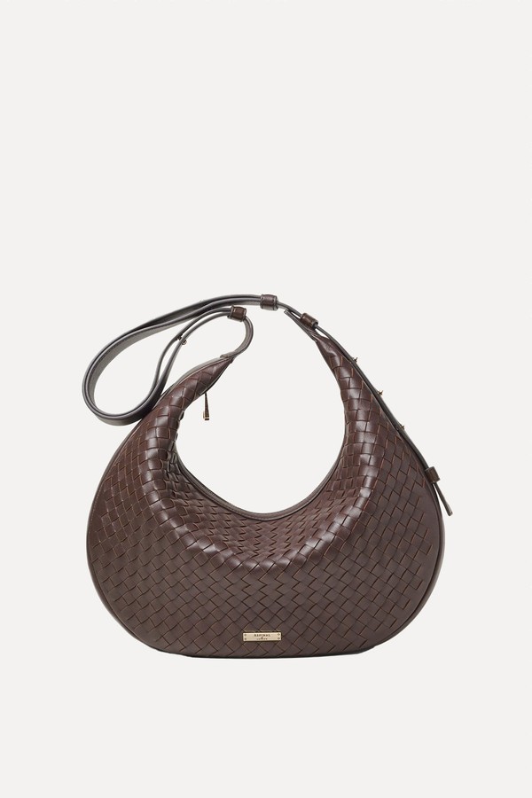 Hudson Crescent Woven Leather Bag, £460 (was £575) | Aspinal Of London