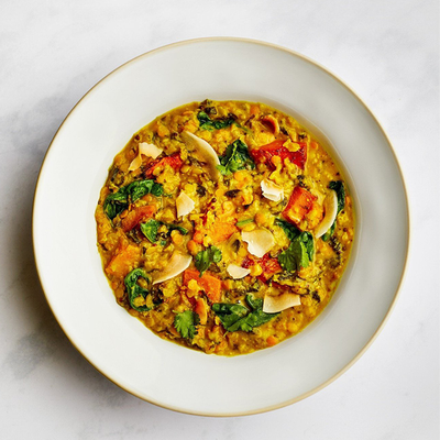 Roasted Butternut Squash & Spinach Dhal