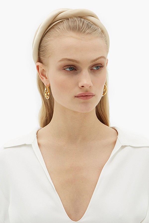 Twisted satin & Silk-Crepe Padded Headband from Sophie Buhai