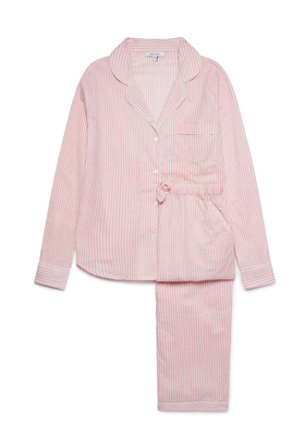 Cotton Pyjama Trouser Set - Pink & White Stripe  from Myza