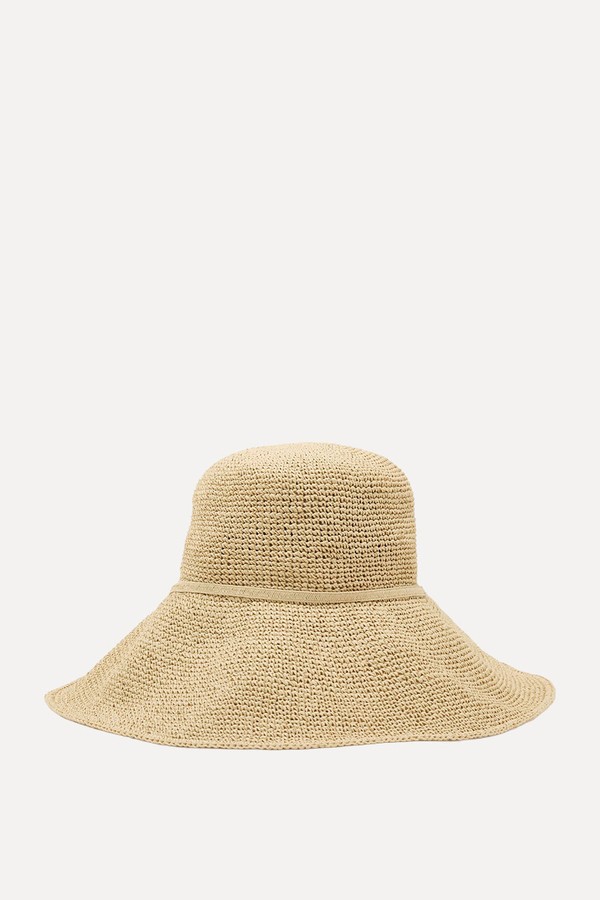 Annetta Straw-Effect Beaded-Strap Hat from Reiss