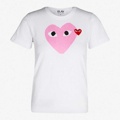 Heart Logo-Motif Cotton-Jersey T-Shirt from Comme Des Garcons Play