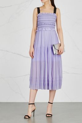 Blushin Lilac Pleated Georgette Dress