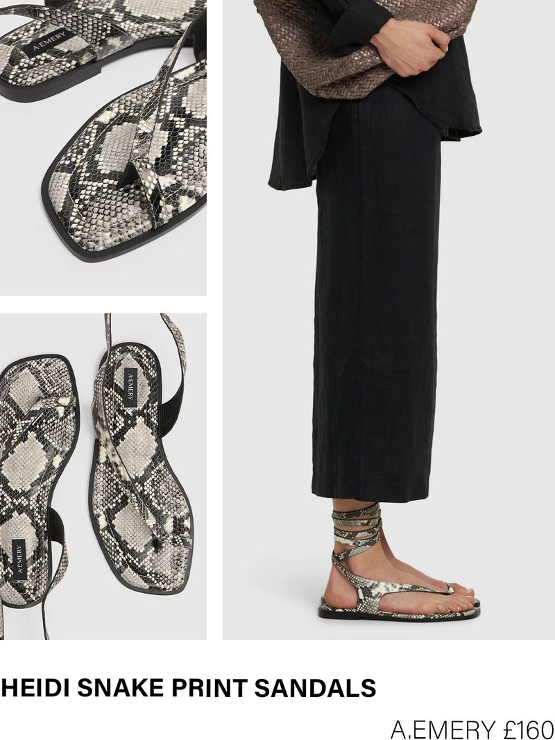 Heidi Snake Print Sandals