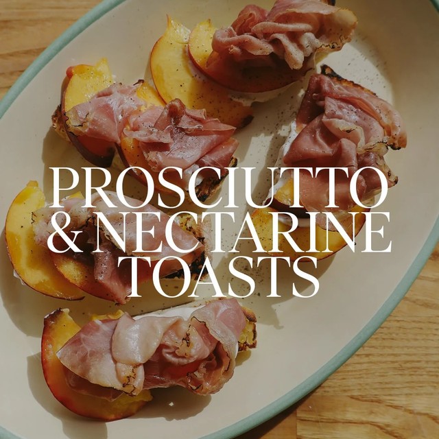 Charred Prosciutto & Nectarine Ricotta Toasts @alexandradudley

Ingredients
½ small loaf of ciabatt