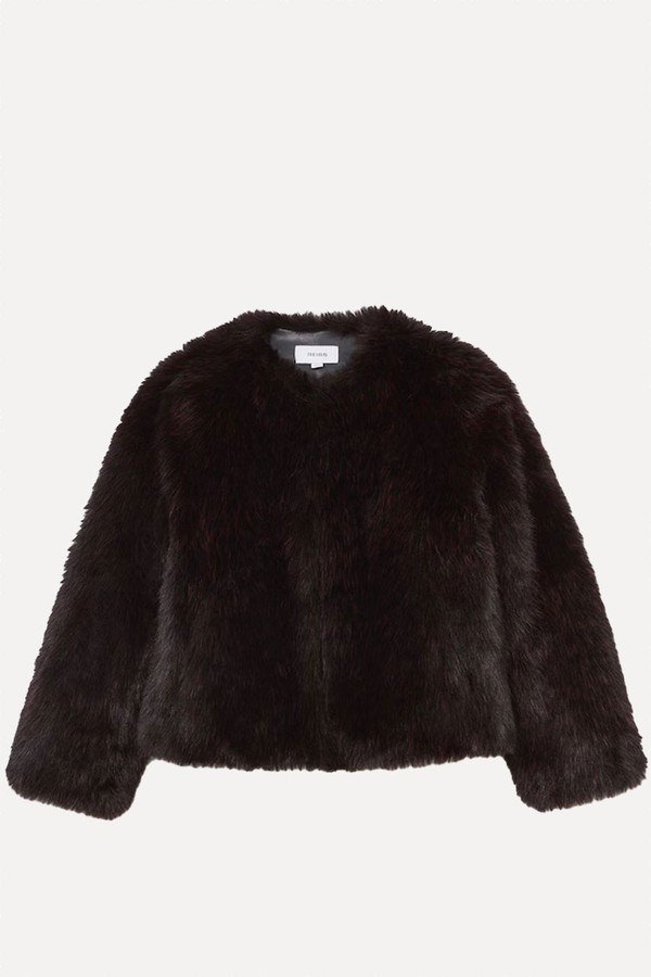 Marco Faux-Fur Short Coat from Reiss