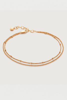 Beaded Double Chain Anklet from Monica Vinader