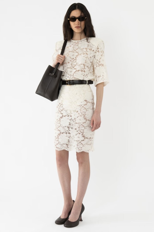 Velvet Lace Pencil Skirt from Arakii