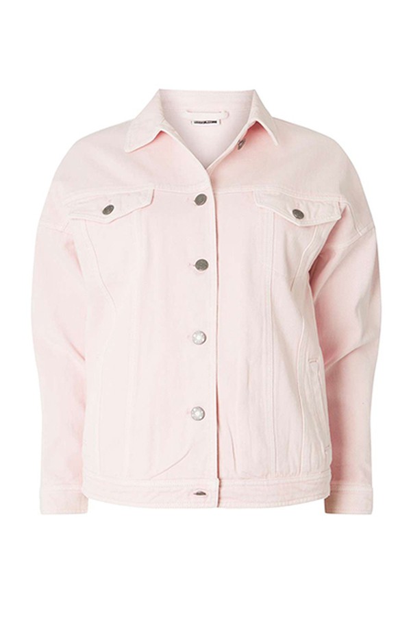 Noisy May Pale Pink Denim Jacket