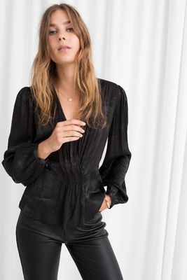 Ruched Jacquard Blouse from & Other Stories